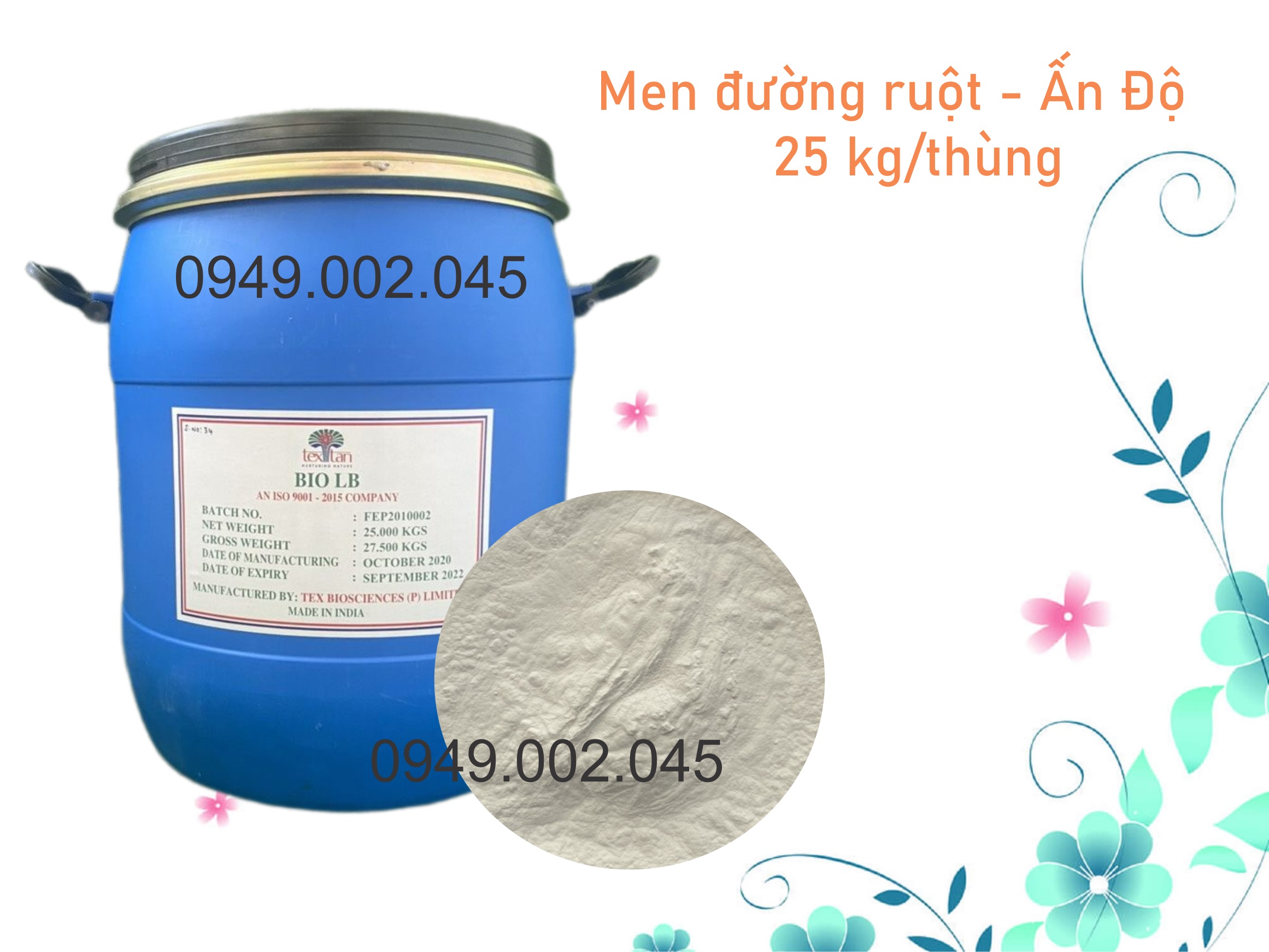 Bio LB - Men đường ruột Lactobacillus Acidophilus cho tôm cá